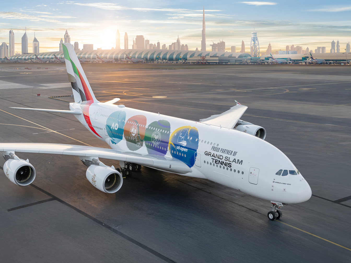 Emirates, Grand Slam ruhunu A380 uçağıyla gökyüzüne taşıdı