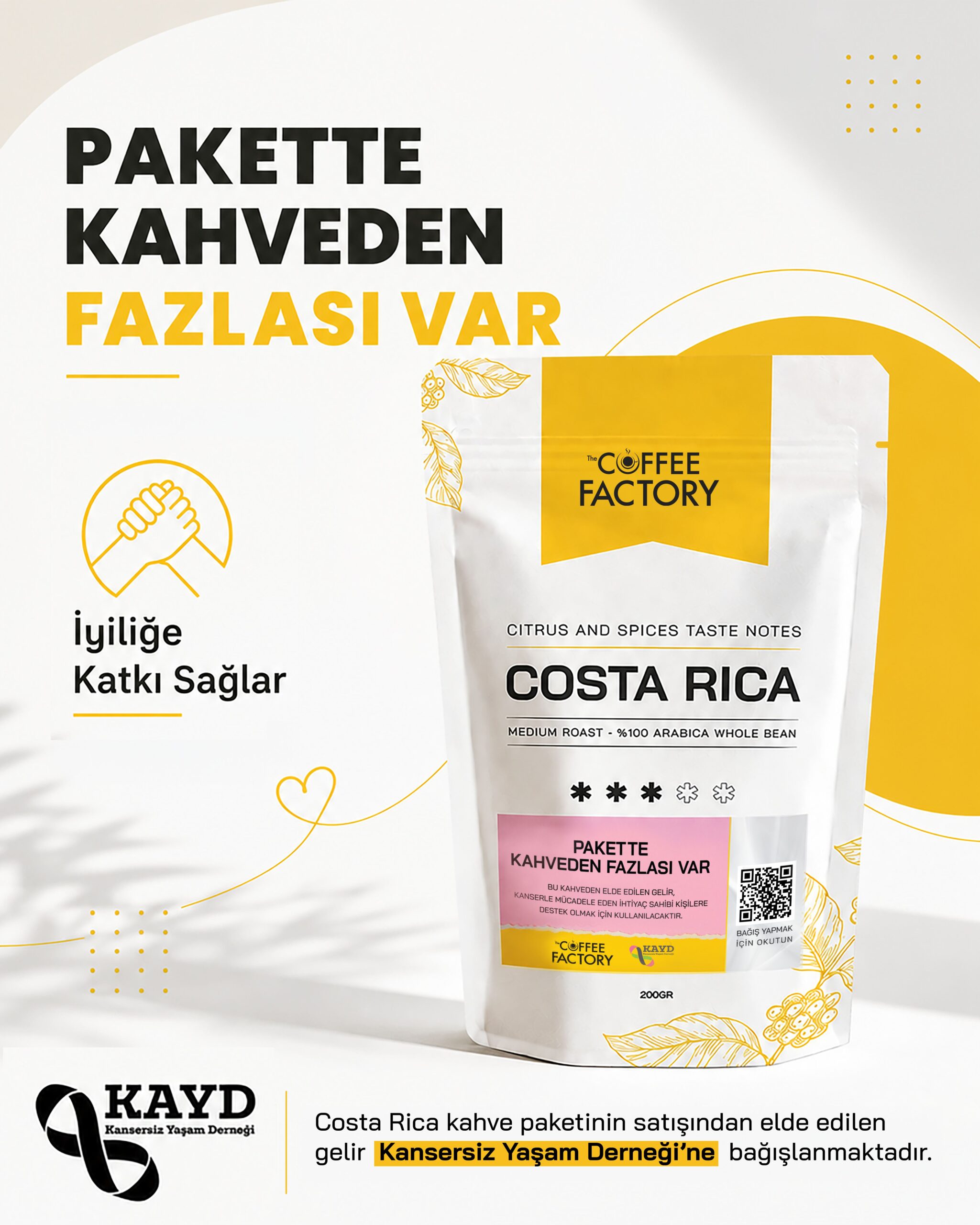 Coffee Factory’den Kansersiz Yaşam Derneği ile anlamlı iş birliği